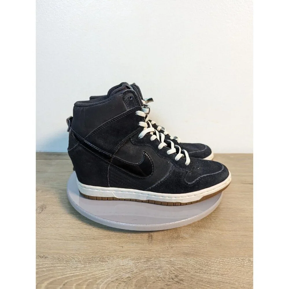 Nike Dunk Sky Hi Essential Hidden Wedge Heel 644877-400 Denim Blue Gum High 6.5 - Picture 4 of 11